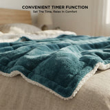 Alivio Premium Electric Heated Blanket with 7 Heat Levels & 9 Timer Modes (Teal)