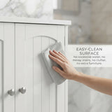Alivio Under Sink Bathroom Cabinet with Magnetic Doors and Metal Handles (Grey)