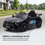 Alivio 12V Mercedes GTR Ride-On Car with Remote Control & LED Lights (Black)