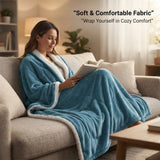 Alivio Premium Electric Heated Blanket with 7 Heat Levels & 9 Timer Modes (Teal)