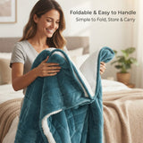Alivio Premium Electric Heated Blanket with 7 Heat Levels & 9 Timer Modes (Teal)