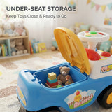 Alivio Kids First Ride On Car with Sounds & Storage Box Non-Slip Wheels (Blue)
