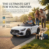 Alivio 12V Mercedes GTR Ride-On Car with Remote Control & LED Lights (White)