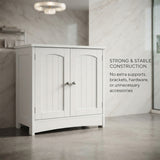 Alivio Under Sink Bathroom Cabinet with Magnetic Doors and Metal Handles (Grey)
