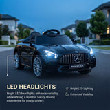 Alivio 12V Mercedes GTR Ride-On Car with Remote Control & LED Lights (Black)