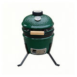 Alivio Kamado 13-Inch Ceramic Mini BBQ Grill & Charcoal Smoker with Stand (Green)