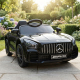 Alivio 12V Mercedes GTR Ride-On Car with Remote Control & LED Lights (Black)