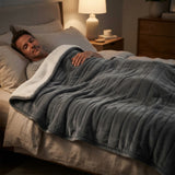 Alivio Premium Electric Heated Blanket with 7 Heat Levels & 9 Timer Modes (Grey)
