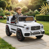 Alivio 12V G-Wagon Ride-On Car with Remote & LED Lights (White)