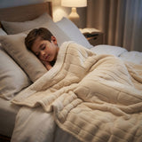 Alivio Premium Electric Heated Blanket with 7 Heat Levels & 9 Timer Modes (Beige)