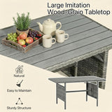 Alivio 9-Seater Outdoor Rattan Patio Furniture Set with Corner Sofa, Dining Table & Stools, Grey