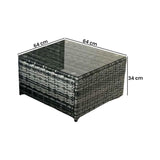 Alivio 3 Seater Rattan Garden Corner Sofa Set with Coffee Table & Anti-UV Cushions  (Grey)