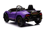 Alivio 12V Electric Ride-On Lamborghini Car for Kids with 2.4GHz Remote Control, LED Headlights & Safety Belt, 3-7 Years (Purple)