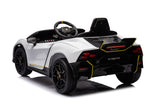 Alivio 12V Electric Ride-On Lamborghini Car for Kids with 2.4GHz Remote Control, LED Headlights & Safety Belt, 3-7 Years (White)