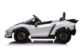 Alivio 12V Electric Ride-On Lamborghini Car for Kids with 2.4GHz Remote Control, LED Headlights & Safety Belt, 3-7 Years (White)