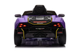 Alivio 12V Electric Ride-On Lamborghini Car for Kids with 2.4GHz Remote Control, LED Headlights & Safety Belt, 3-7 Years (Purple)