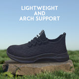 Lightweight Safety Shoes Breathable Toe Cap, Puncture Proof Safety Trainers Men Women (Navy Blue, 9)
