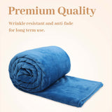 Alivio Faux Fur Mink Throw Luxury Super Soft Plain Bed Sofa Settee Throw Blanket - Large - Ocean Blue