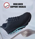 Alivio Lightweight Safety Shoes Breathable Toe Cap, Non-Slip Safety Trainers Men Women (Navy Blue, 9)