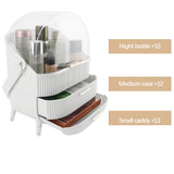 Alivio Portable Multi-Function Makeup Case, Cosmetic Organizer with 2 Drawers (White)