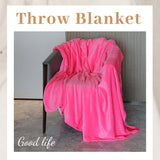 Alivio Faux Fur Mink Throw Luxury Super Soft Plain Bed Sofa Settee Throw Blanket - Large - Fuchsia Pink