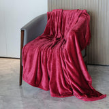 Alivio Faux Fur Mink Throw Luxury Super Soft Plain Bed Sofa Settee Throw Blanket- Large - Plum