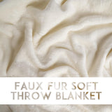 Alivio Medium Faux Fur Mink Throw Luxury Super Soft Plain Bed Sofa Settee Throw Blanket - Cream