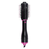 Alivio Hair Dryer Hair Styler Volumizer, Multiple Heat & Speed Brush - Negative Ion Curler Straightener Comb (Black & Pink)
