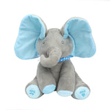 Alivio Peek-A-Boo Elephant Singing Musical Baby Plush Toy (Blue)