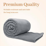 Alivio Medium Faux Fur Mink Throw Luxury Super Soft Plain Bed Sofa Settee Throw Blanket - Silver