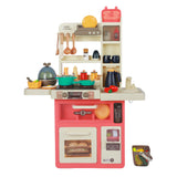 Alivio Kids Kitchen Playset Toys with Sound, Lights, Stove & Sink (Pink)