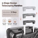 Alivio Lightweight 4-Piece ABS Hard-Shell Luggage Suitcase Set (Black)