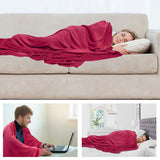 Alivio Faux Fur Mink Throw Luxury Super Soft Plain Bed Sofa Settee Throw Blanket - Medium Plum
