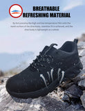 Alivio Lightweight Safety Shoes Breathable Toe Cap, Non-Slip Safety Trainers Men Women (Navy Blue, 10)