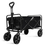 Alivio Heavy Duty Folding Wagon Cart - Large Collapsible Outdoor Utility Trolley with Adjustable Handle for Beach, Camping, Garden & Shopping