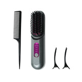 Alivio Straight Hair Comb, 3-Speed 200 Million Plasma Hair Straightener, Anti-Scald 3D Comb (Black & Pink)
