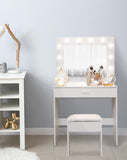 Alivio Hollywood Dressing Table Set with Hollywood LED Lights Mirror
